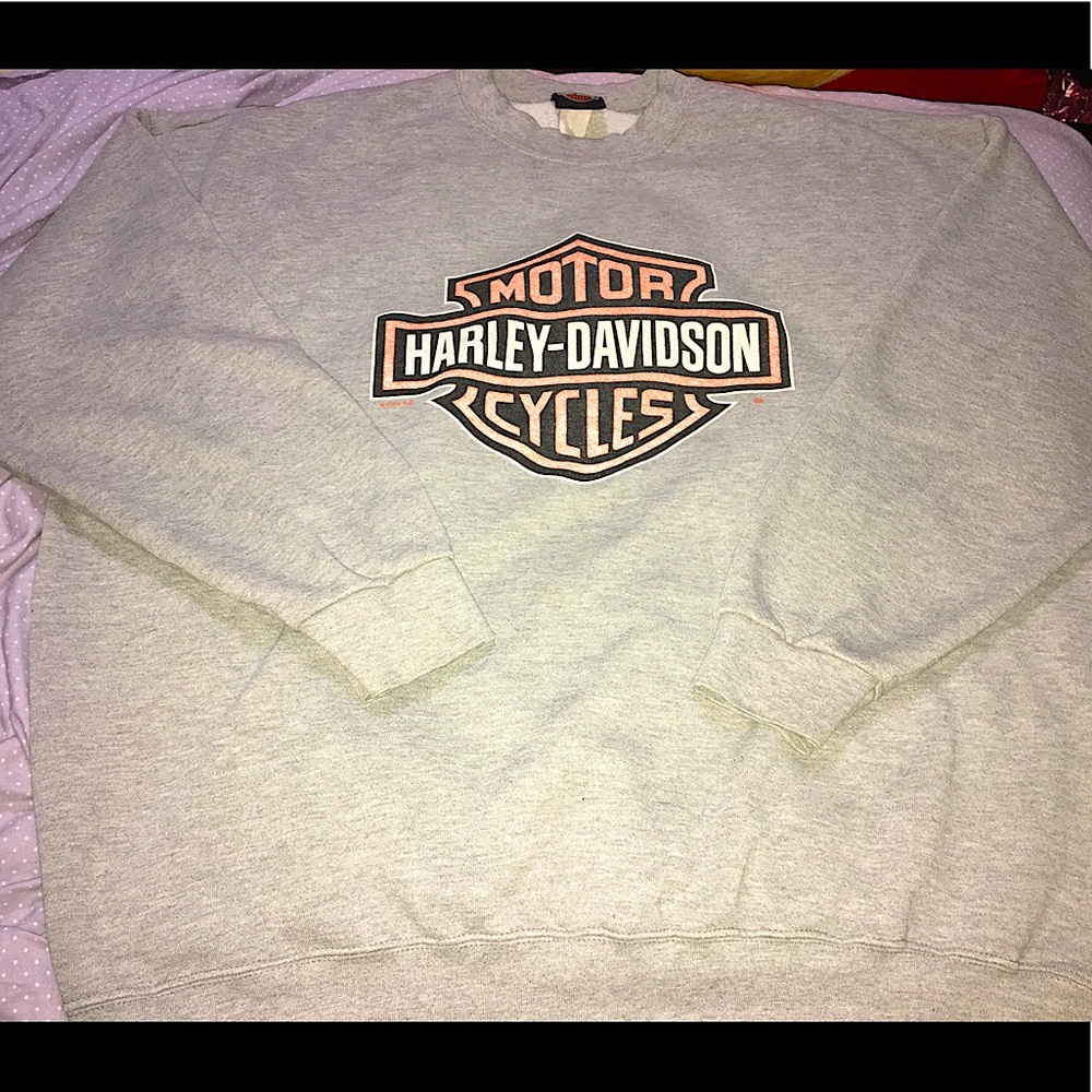 SOLD Vintage gray Harley Davidson crew hoodie